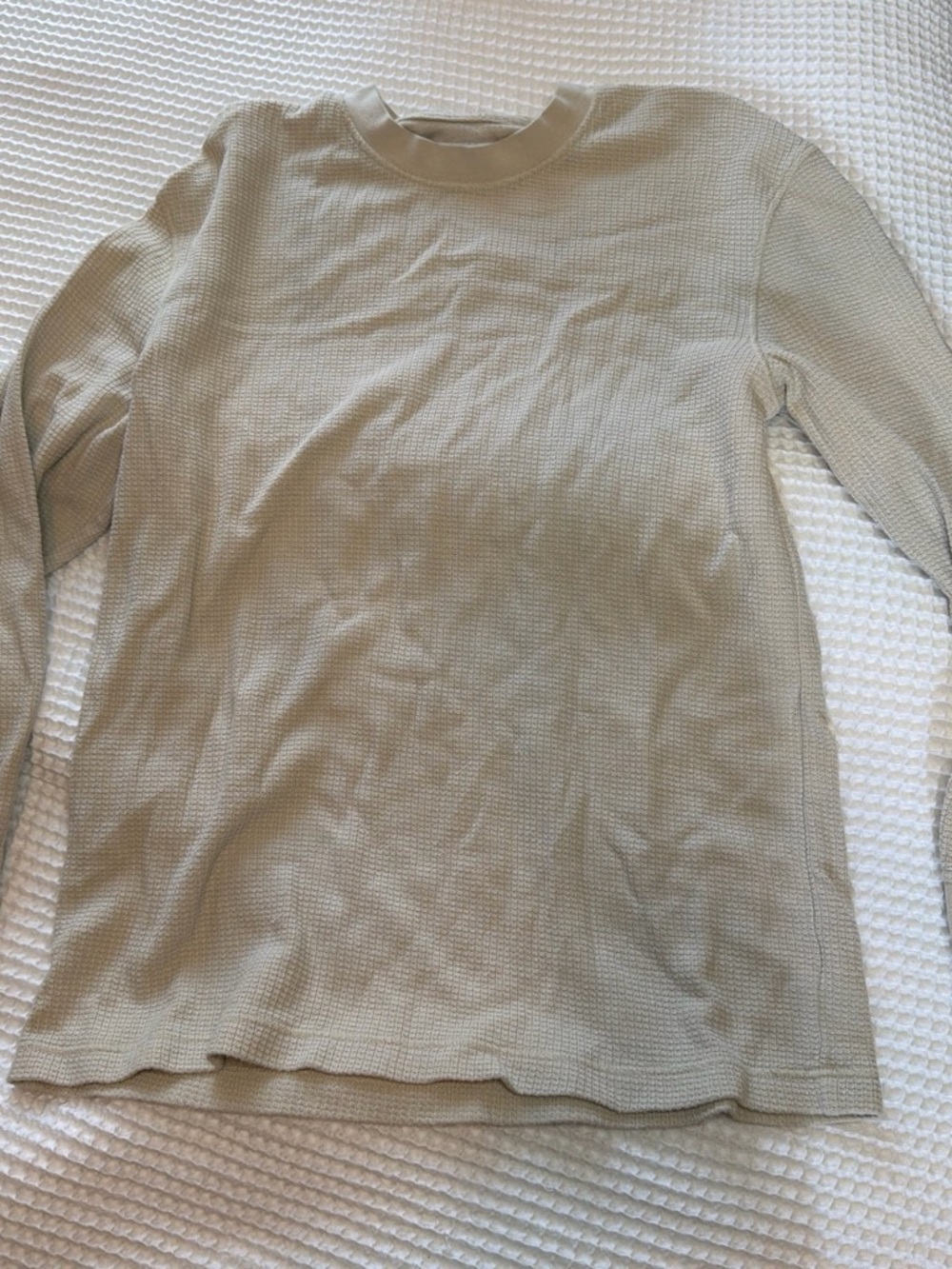 Goodfellow & Co Cream Waffle Knit Long Sleeve Top